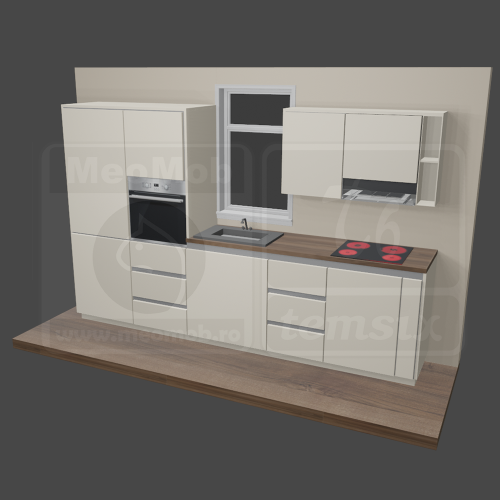 Bucatarie Liniara Bej MDF