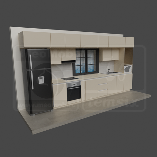 Bucatarie Liniara Bej MDF
